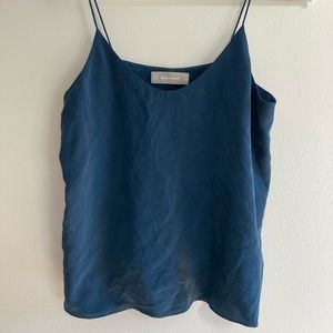 Everlane clean silk cami in navy - size 2